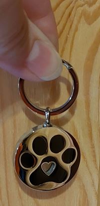 Picture of Paw Print with Heart Key Chain